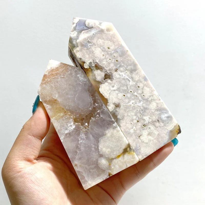 20 Pieces Geode Sakura Flower Agate Tower Points - Image 6