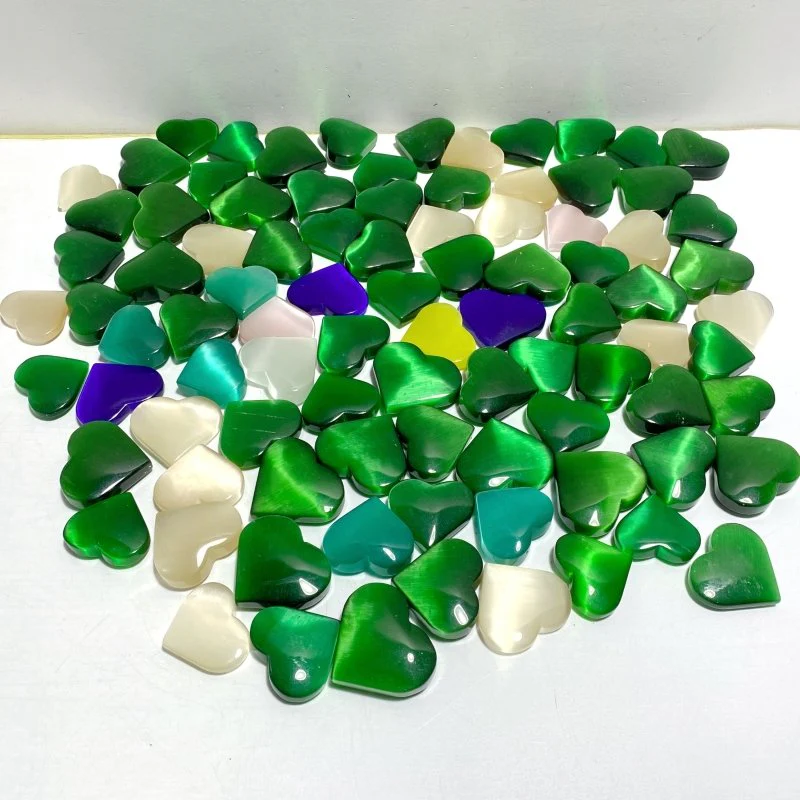 91 Pieces Glass Cat Eye Heart