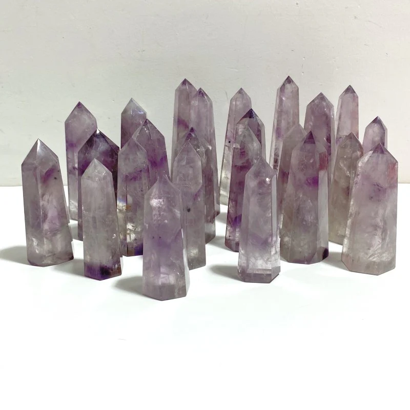 24 Pieces God's Fingerprint Amethyst Light Purple Tower Point