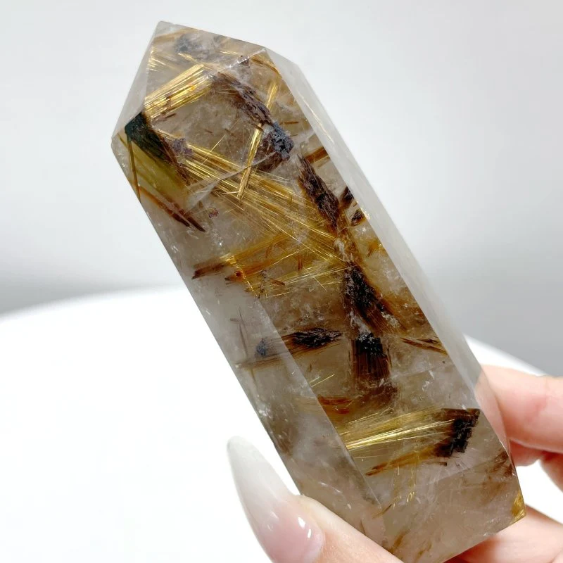 6 Pieces Gold Rutilated Quartz Points - Image 3