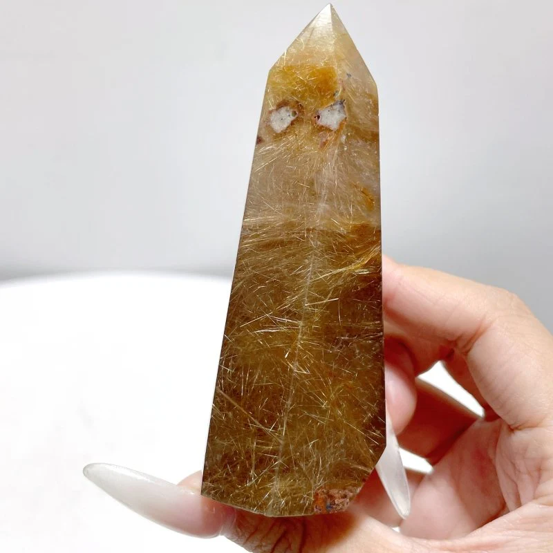 6 Pieces Gold Rutilated Quartz Points - Image 4