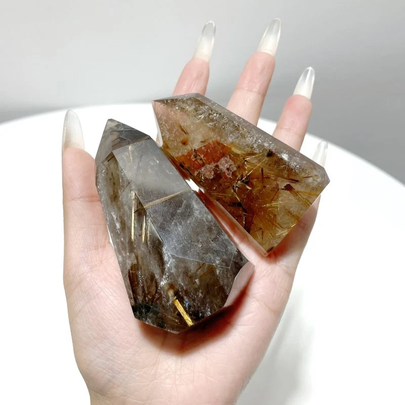 6 Pieces Gold Rutilated Quartz Points - Image 5