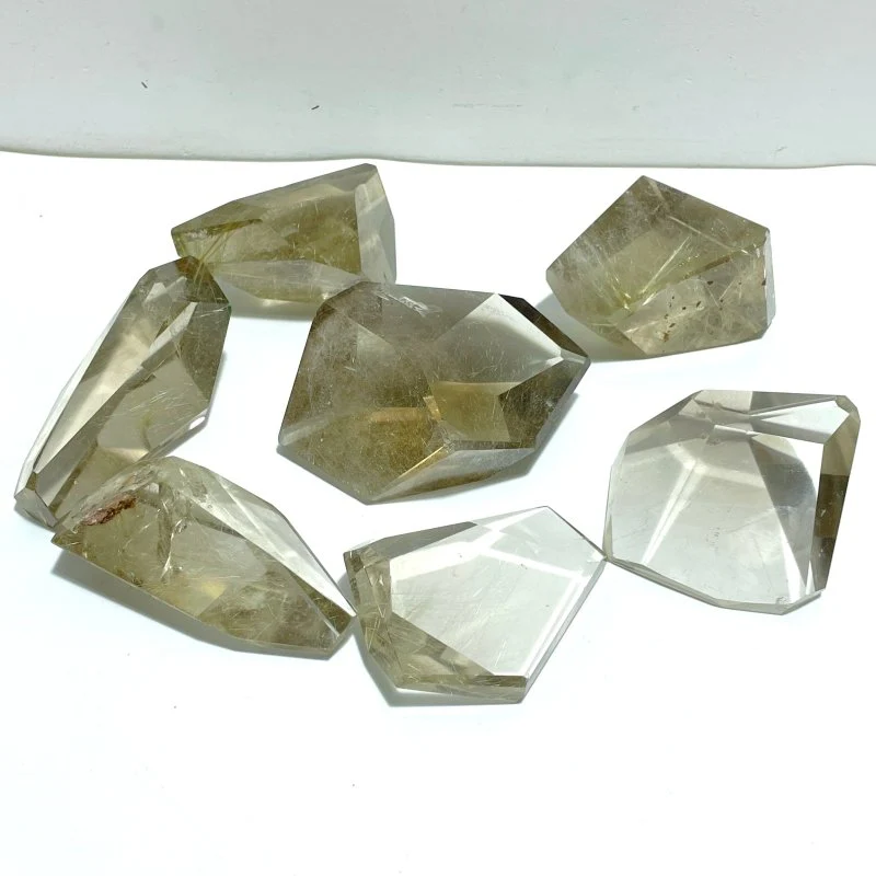 7 Pieces High Quality Gold Rutile Quartz Crystal Free Form