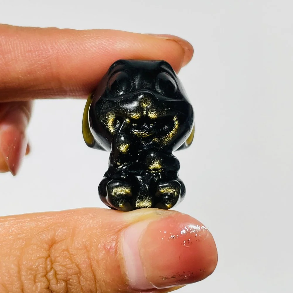 Gold Sheen Obsidian Carving Mickey Mouse Wholesale - Image 2