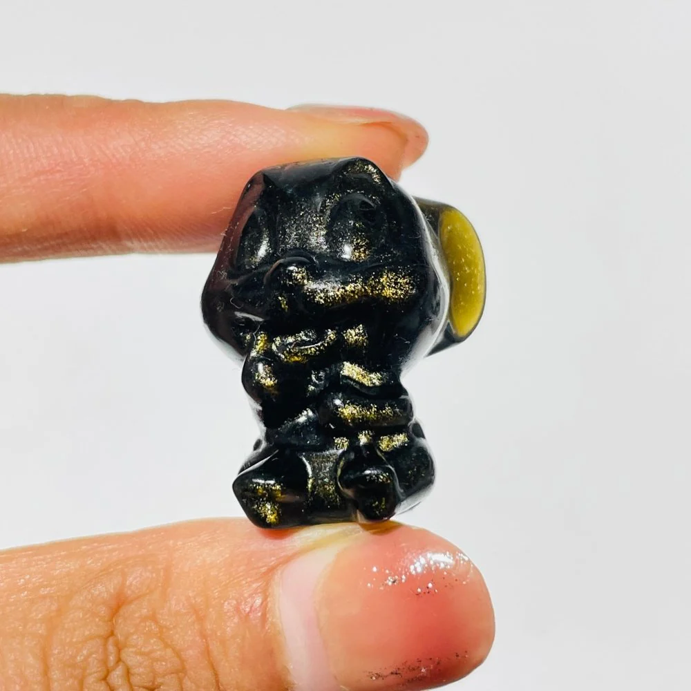 Gold Sheen Obsidian Carving Mickey Mouse Wholesale - Image 4