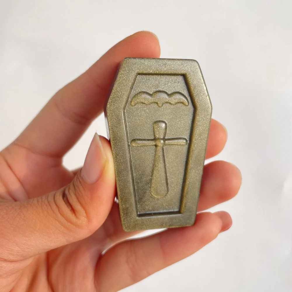 Gold Sheen Obsidian Coffin Carving Wholesale - Image 3