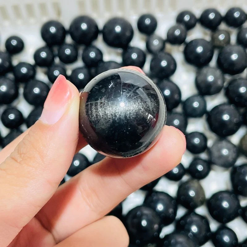 217 Pieces Gold Sheen Obsidian Mixed Silver Sheen Obsidian Spheres - Image 4