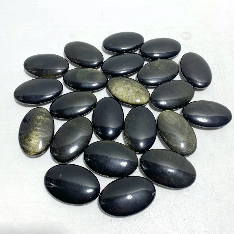 Gold Sheen Obsidian Palm Stone Wholesale - Image 4
