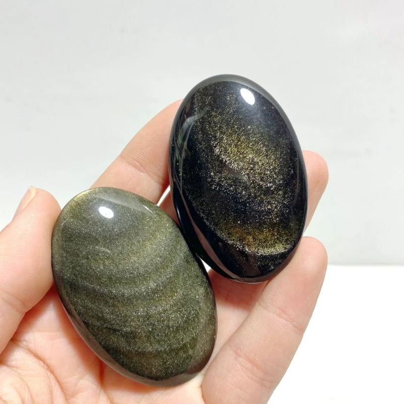 Gold Sheen Obsidian Palm Stone Wholesale - Image 6
