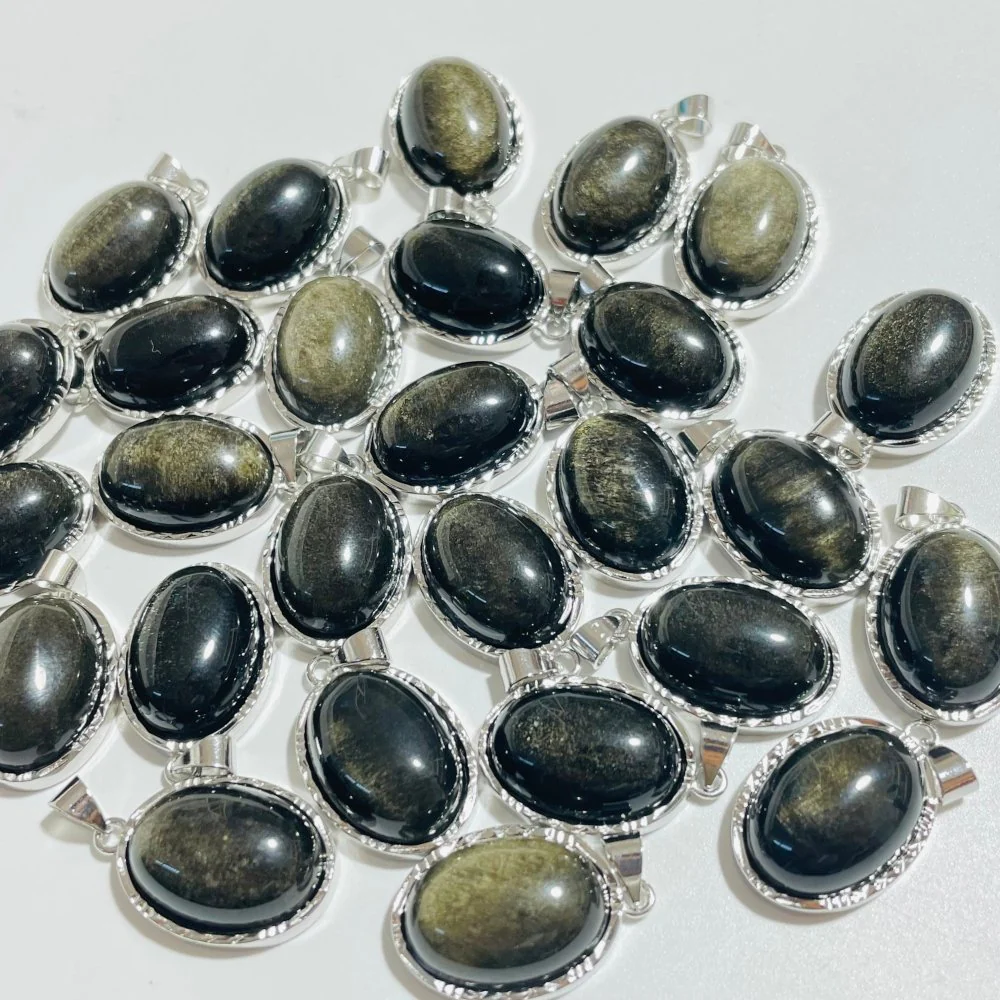 Gold Sheen Obsidian Pendant Charm Wholesale - Image 2