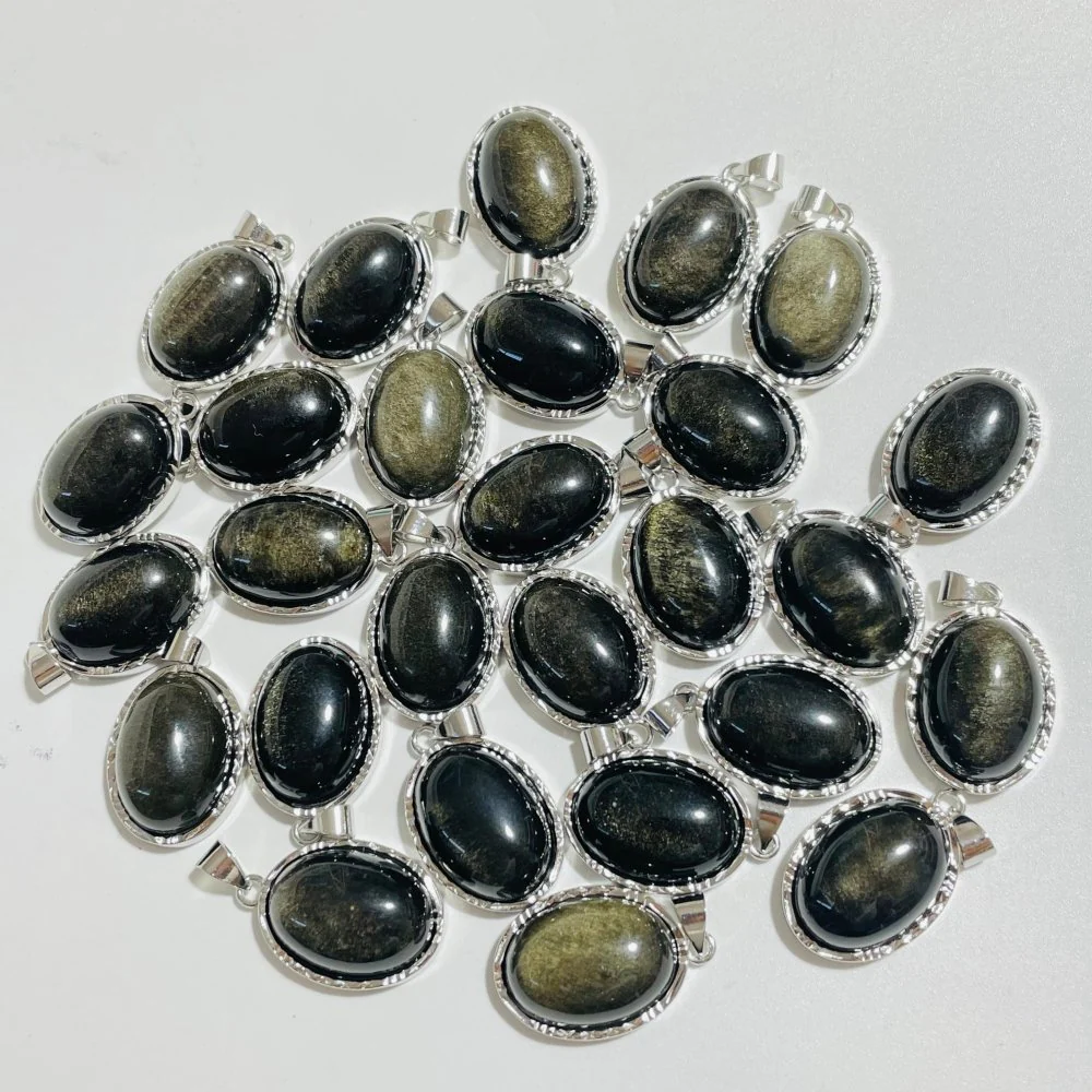 Gold Sheen Obsidian Pendant Charm Wholesale - Image 3