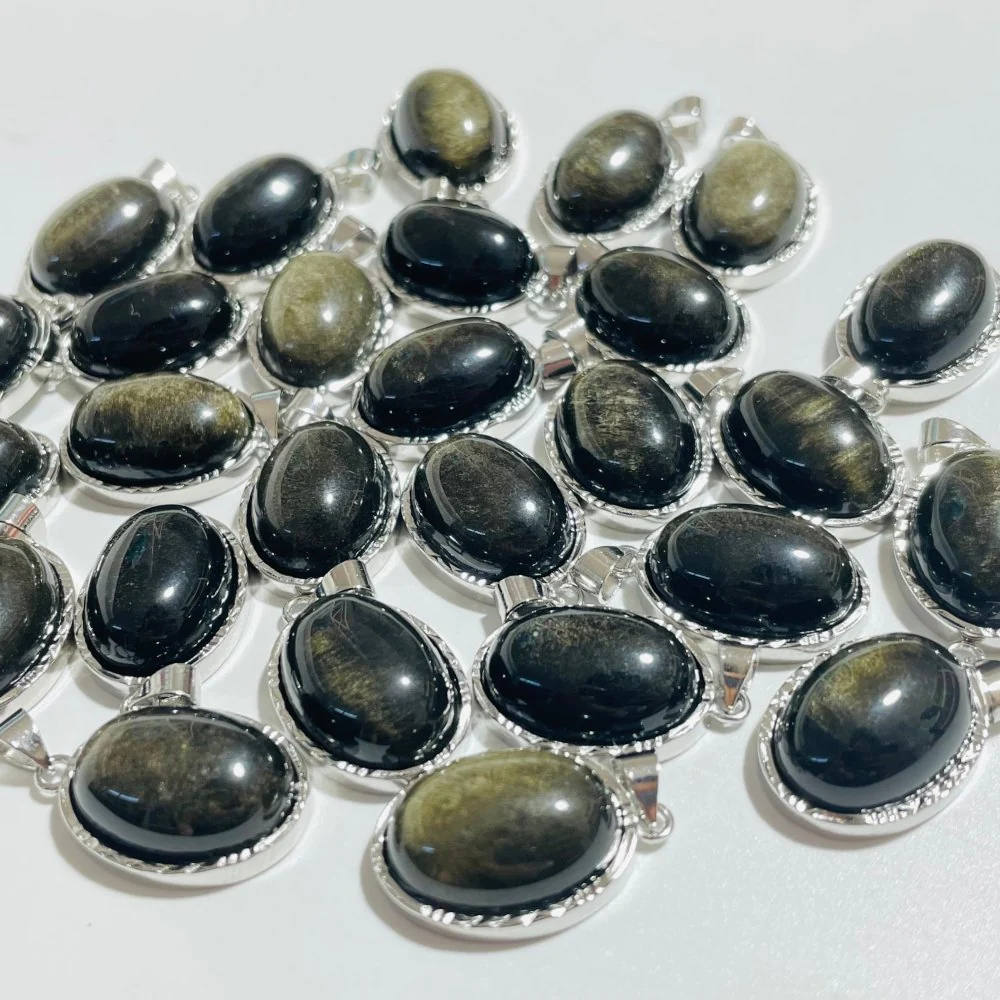 Gold Sheen Obsidian Pendant Charm Wholesale - Image 5