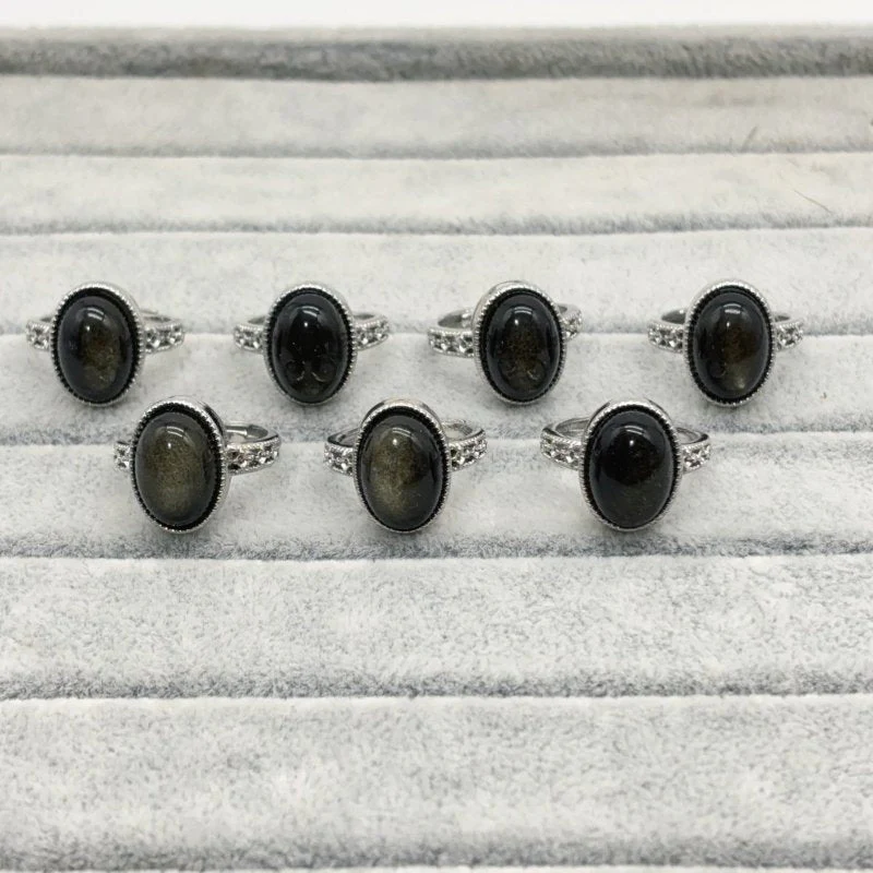 Gold Sheen Obsidian Ring Wholesale - Image 2