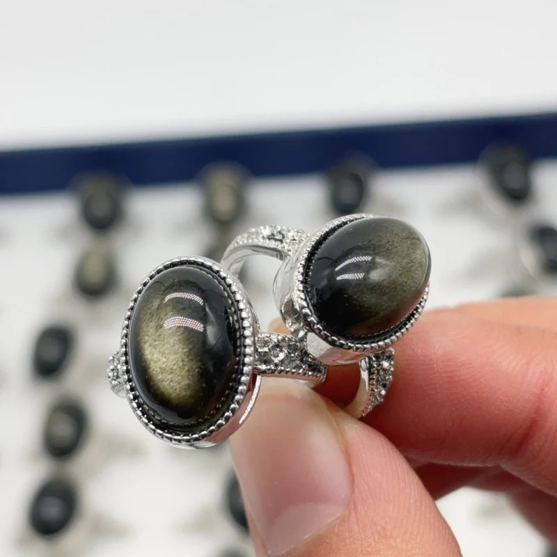 Gold Sheen Obsidian Ring Wholesale - Image 3