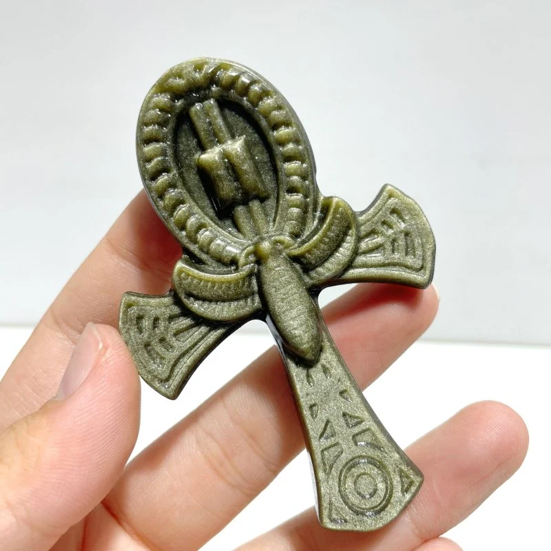 Gold Sheen Obsidian Silver Sheen Obsidian Anka Cross Wholesale - Image 2