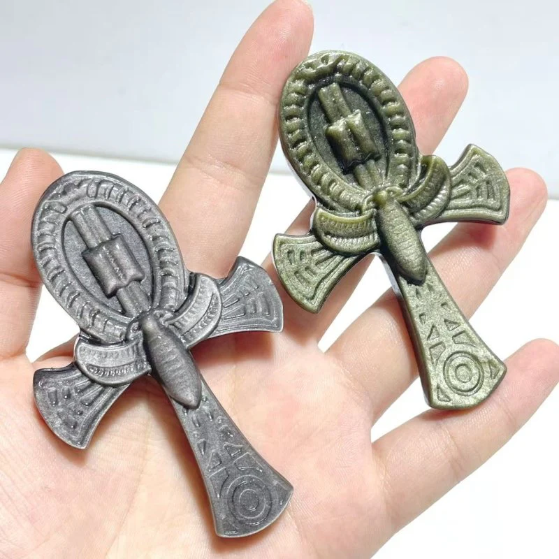 Gold Sheen Obsidian Silver Sheen Obsidian Anka Cross Wholesale - Image 3