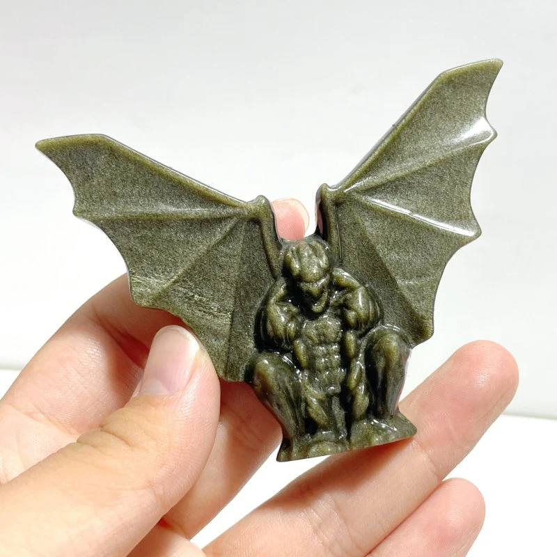 Gold Sheen Obsidian Silver Sheen Obsidian Gargoyle Wholesale - Image 2