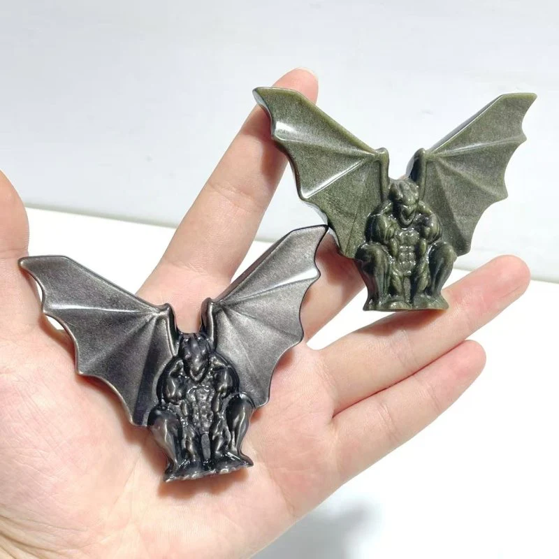 Gold Sheen Obsidian Silver Sheen Obsidian Gargoyle Wholesale - Image 3