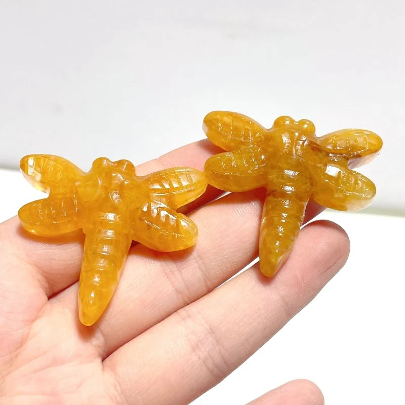 Golden Hematoid Quartz Dragonfly Carving Wholesale