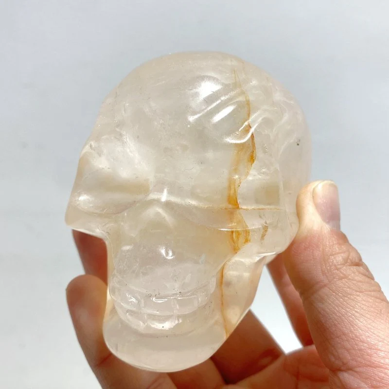 10 Pieces Hematoid Quartz Golden Fire Quartz Skull Carving - Image 3