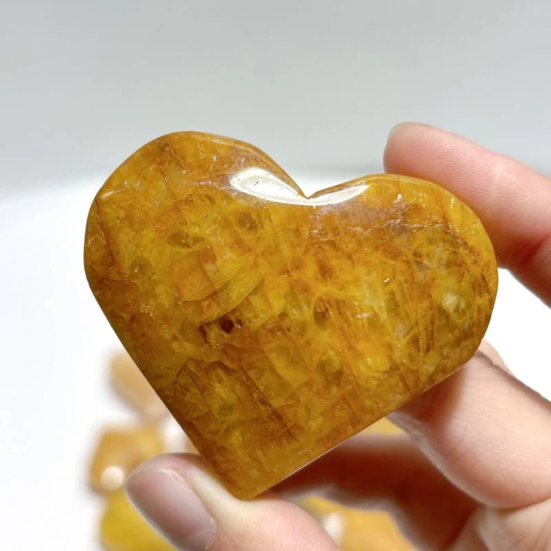 Golden Hematoid Quartz Fire Quartz Heart Shape Wholesale