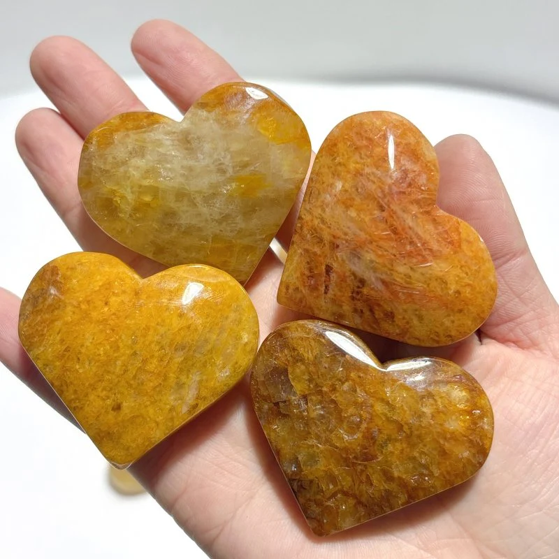 Golden Hematoid Quartz Fire Quartz Heart Shape Wholesale - Image 6