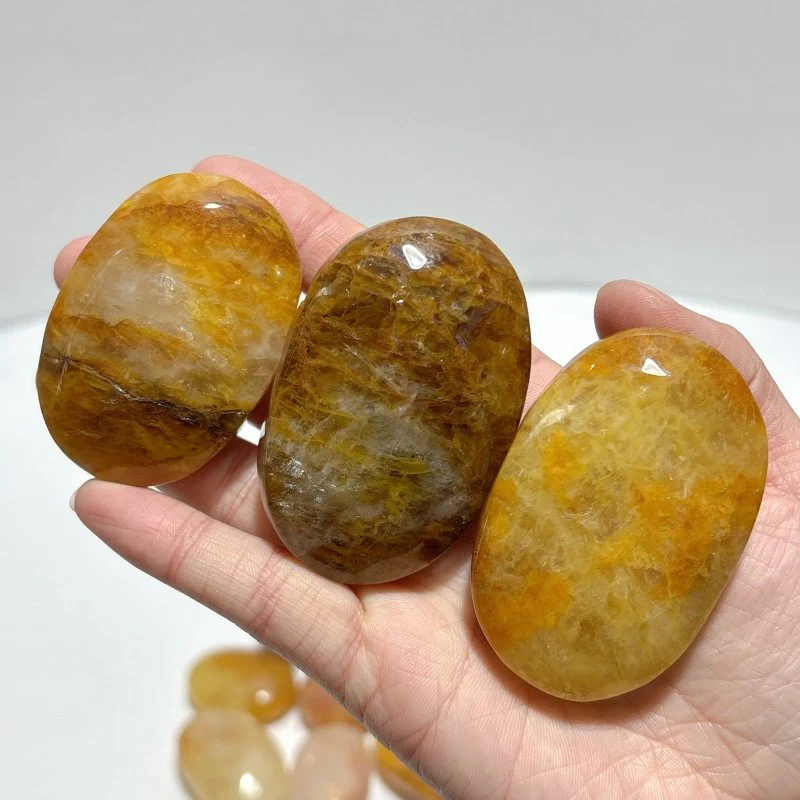 Golden Hematoid Quartz Fire Quartz Palm Wholesale - Image 3