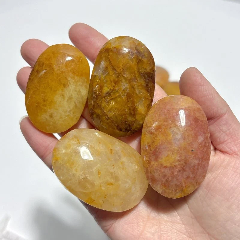 Golden Hematoid Quartz Fire Quartz Palm Wholesale - Image 4