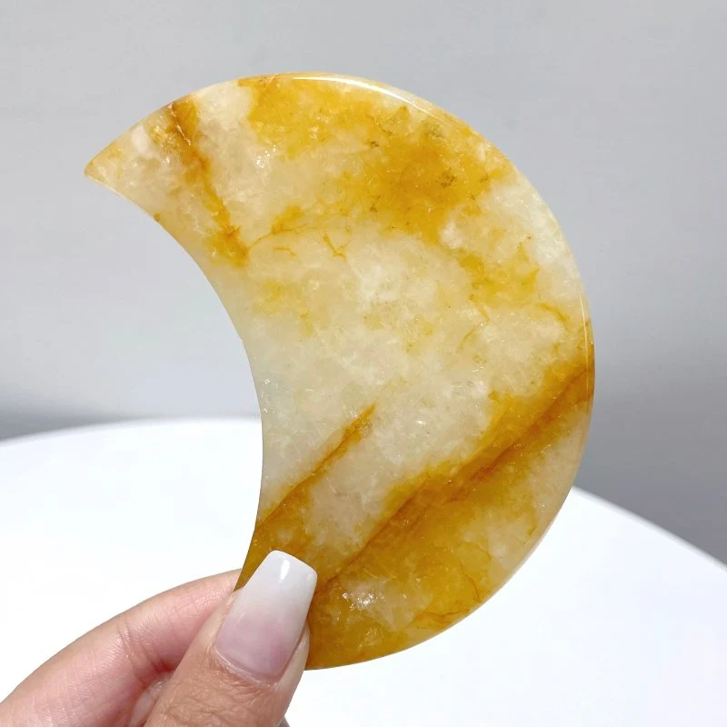 Golden Hematoid Quartz Moon Carving Fire Quartz Wholesale - Image 2