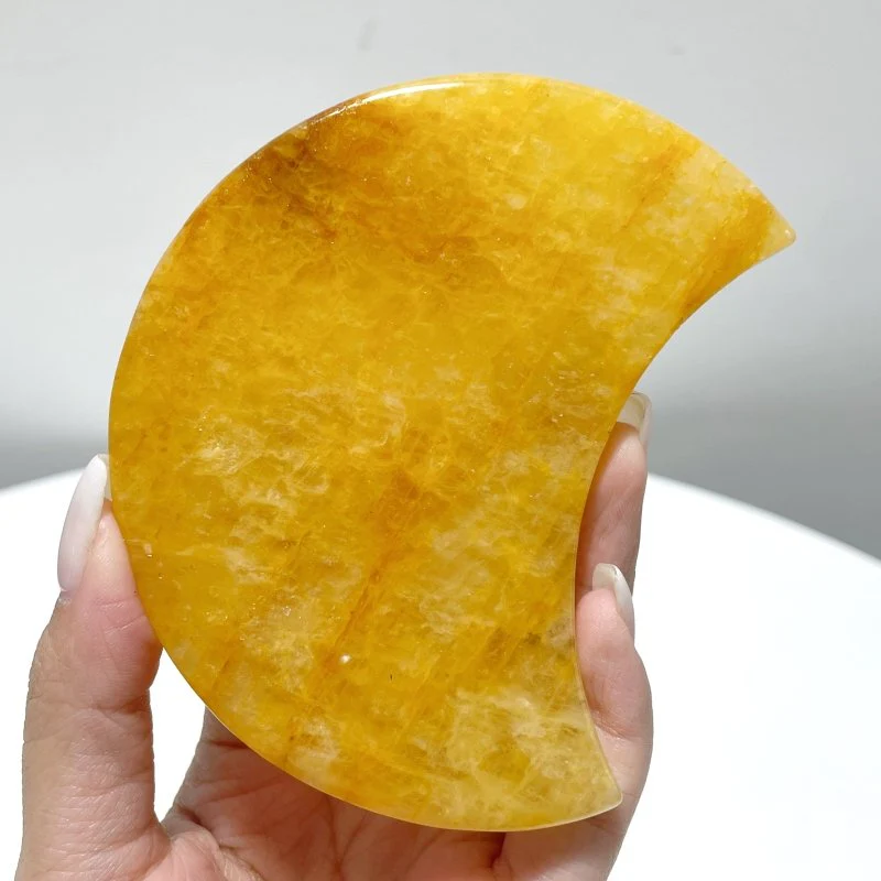 Golden Hematoid Quartz Moon Carving Fire Quartz Wholesale - Image 3