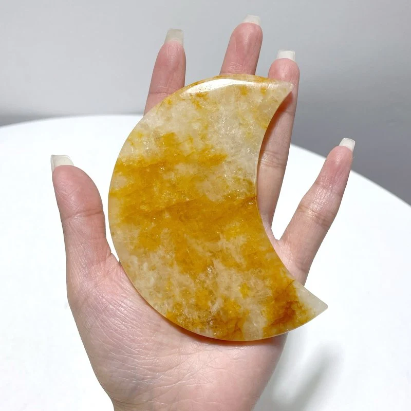 Golden Hematoid Quartz Moon Carving Fire Quartz Wholesale - Image 5
