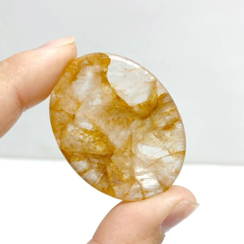 Golden Hematoid Quartz Fire Quartz Worry Stone Wholesale - Image 2