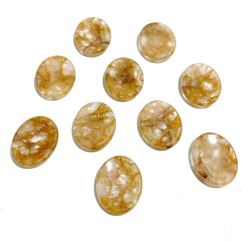 Golden Hematoid Quartz Fire Quartz Worry Stone Wholesale - Image 4