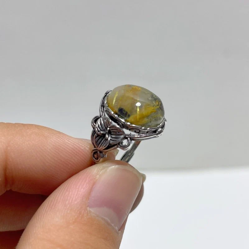 17 Pieces Golden Rutile Quartz Different Styles Ring - Image 6