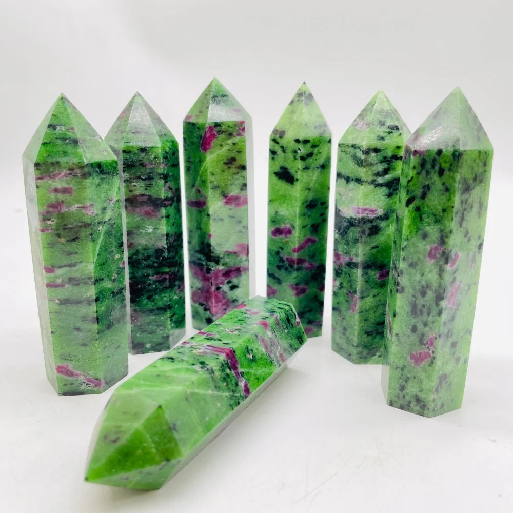 Grade-A Ruby Zoisite Point Tower Natural Crystal Wholesale - Image 2