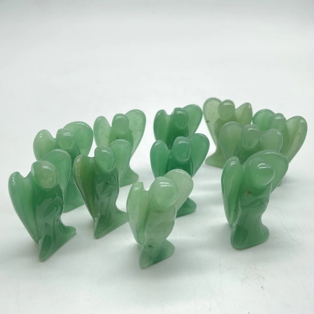 1.6in(4cm) Green Aventurine Angel Carving Wholesale - Image 2