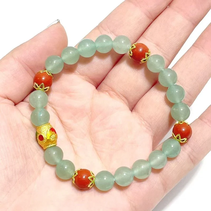 Green Aventurine Cinnabar DIY Bracelet Wholesale Original Design