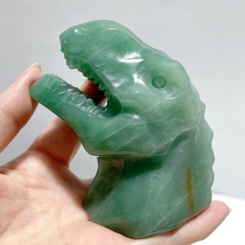 Green Aventurine Dinosaur Head Carving Wholesale