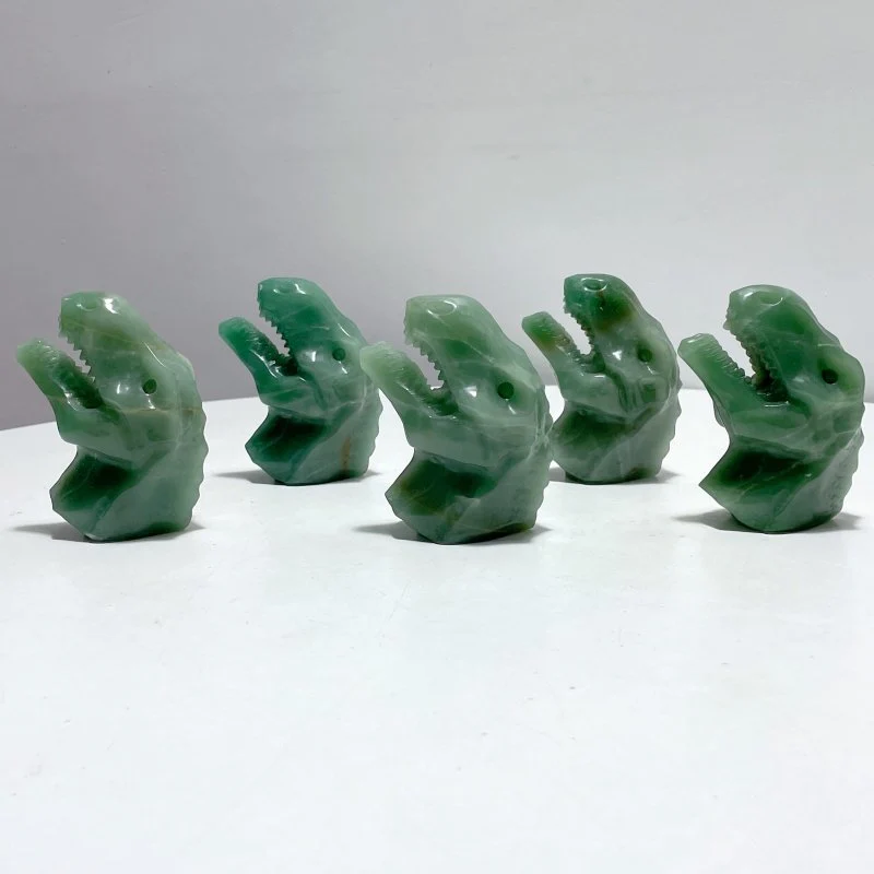 Green Aventurine Dinosaur Head Carving Wholesale - Image 2