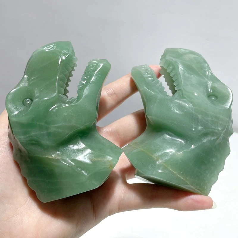 Green Aventurine Dinosaur Head Carving Wholesale - Image 3