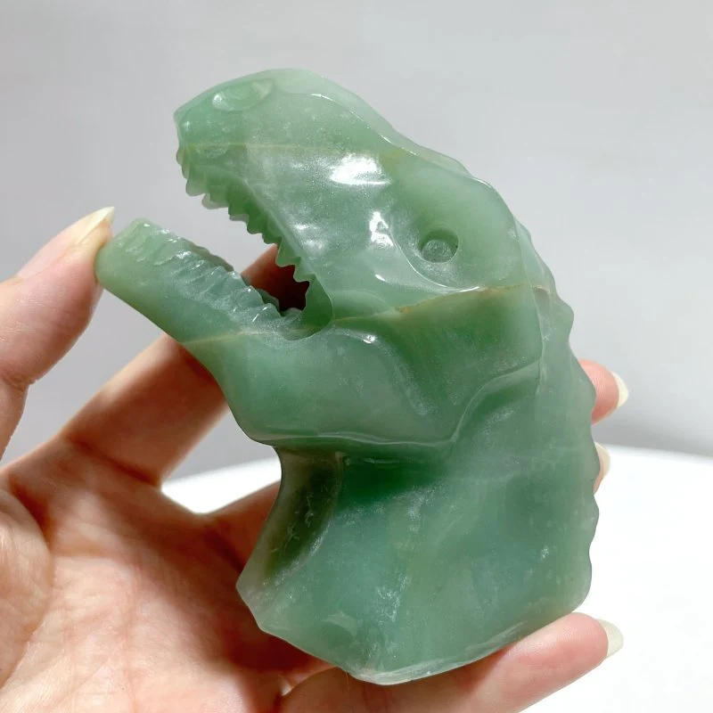 Green Aventurine Dinosaur Head Carving Wholesale - Image 4