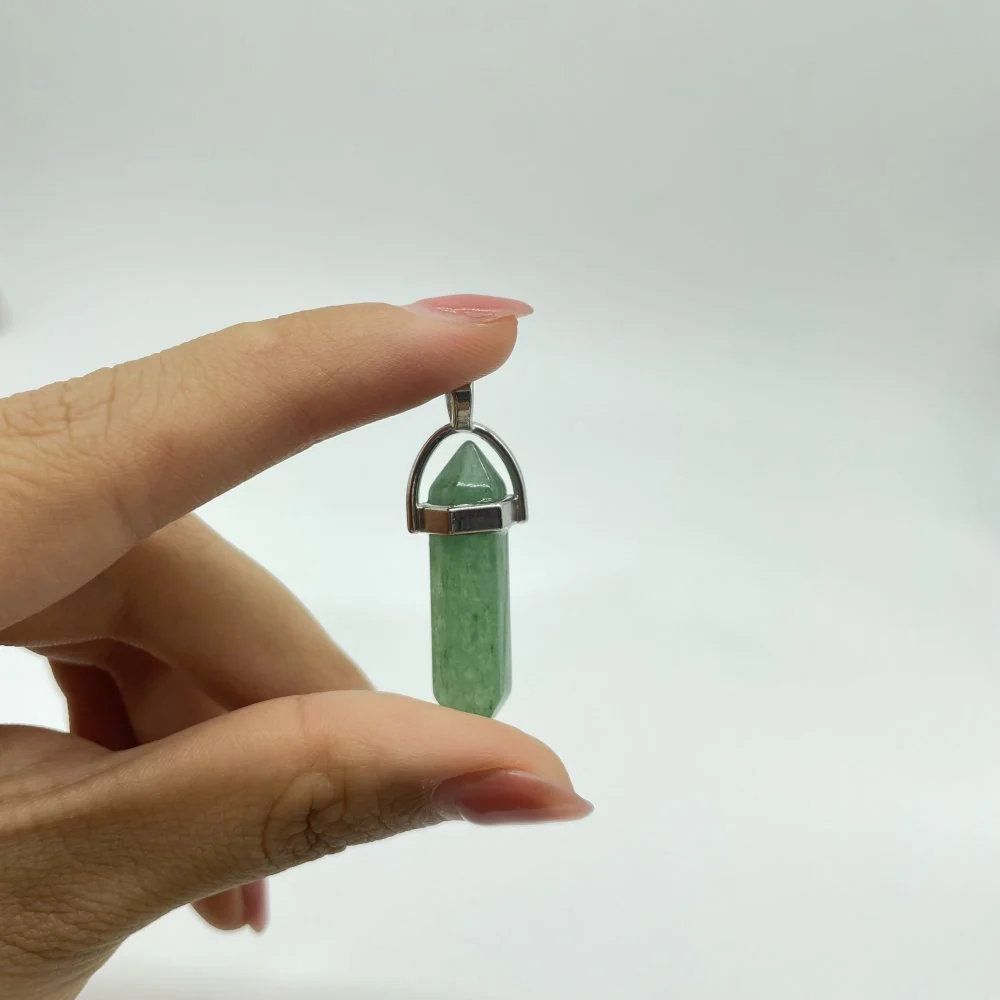 Green Aventurine Double Point Pendant Wholesale - Image 3