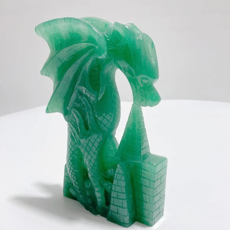 Green Aventurine Dragon Castle Carving - Image 3