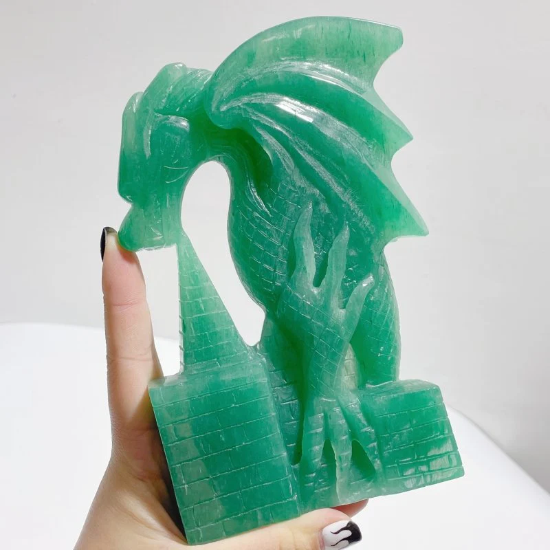Green Aventurine Dragon Castle Carving - Image 4