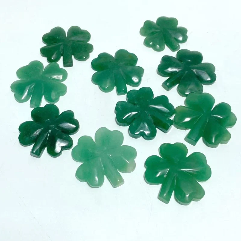 Green Aventurine Four Leaf Clover Carving Wholesale
