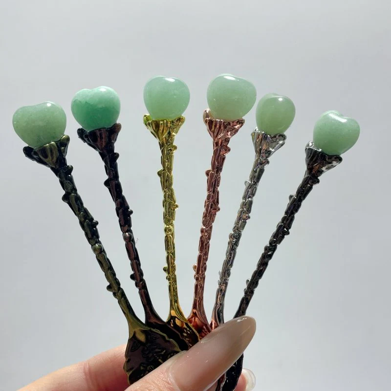 Green Aventurine Mini Heart Coffee Spoon Wholesale