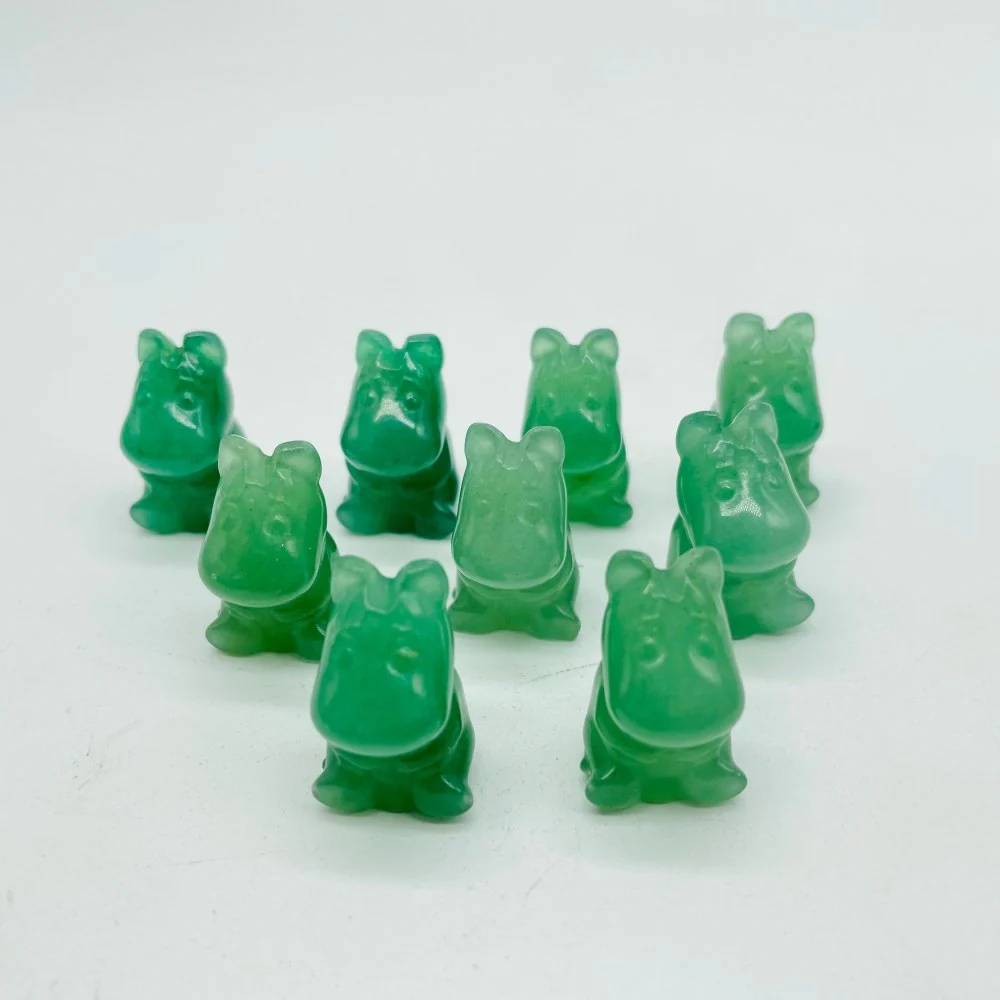 Mini Green Aventurine Hippo Carving Wholesale - Image 3