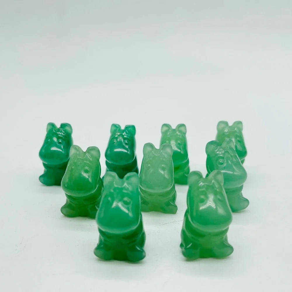 Mini Green Aventurine Hippo Carving Wholesale - Image 4