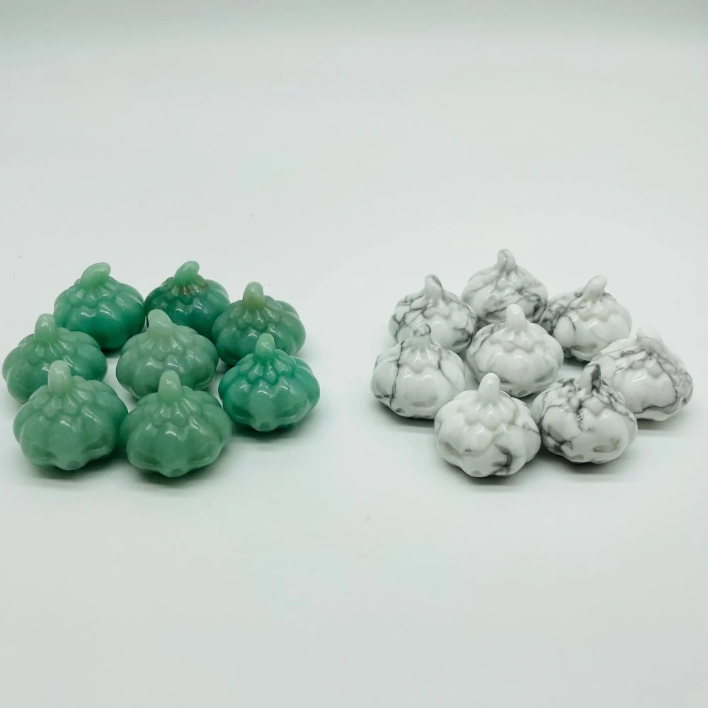 Green Aventurine & Howlite Halloween Pumpkin Carving Wholesale