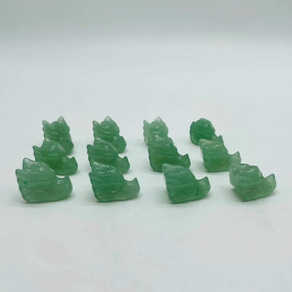 Green Aventurine Mini Dragon Head Carving Wholesale - Image 2